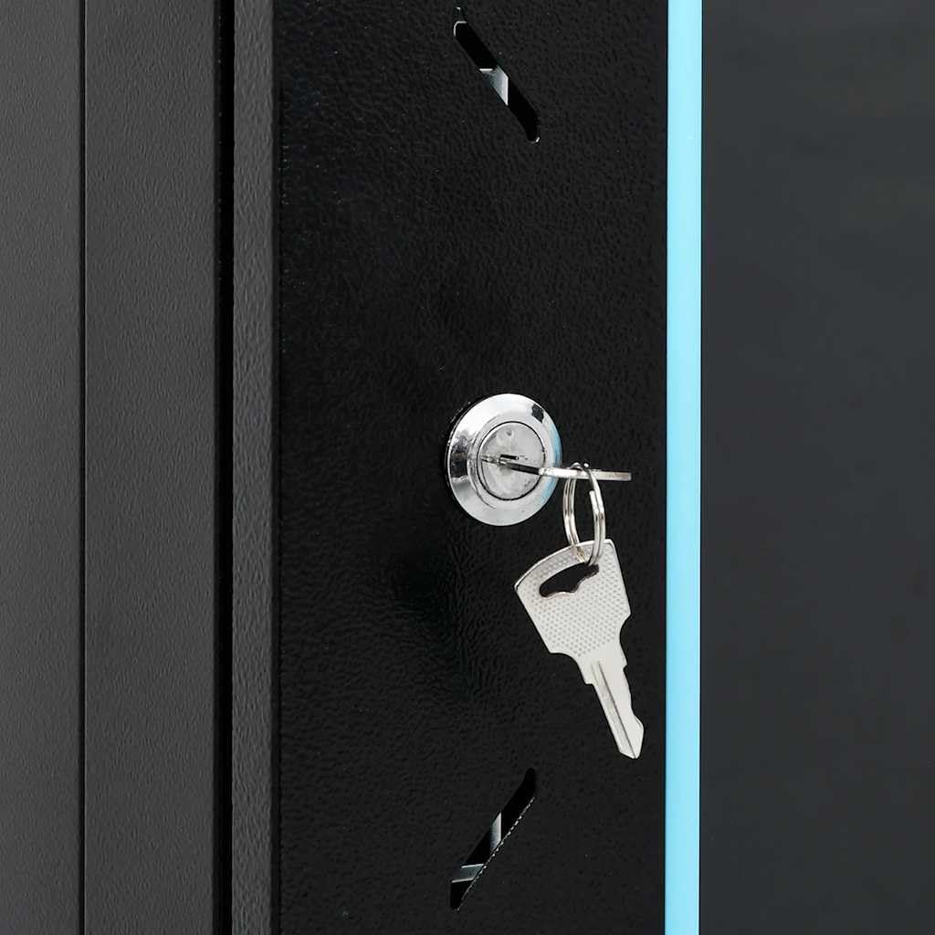 15U Armadio di rete da 19 pollici, IP20, nero, in acciaio laminato a freddo, 60 x 45 x 86 cm, con porta in vetro richiudibile, per rete domestica, ufficio e home office