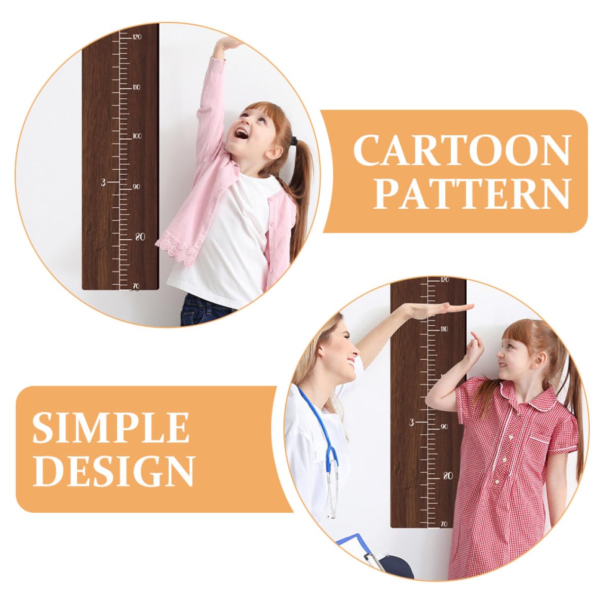 MAGICLULU Tabla de Altura Patrón de Dibujos Animados Diseño de Jirafa de Madera para Niños Medidor de Crecimiento Infantil para Decoración de Habitación