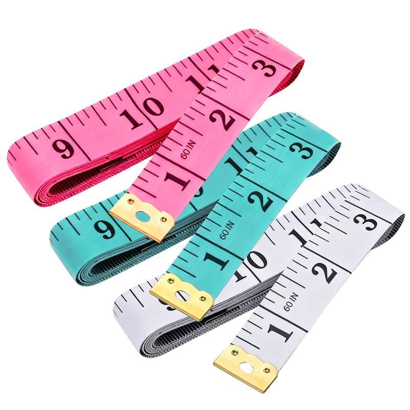 Soft Tape Measure Dual Scale Standard & Metric Measurements Tape Scale Body Measuring Tape for Weight Loss Tailor Craft Ruler 60 Inches (White)