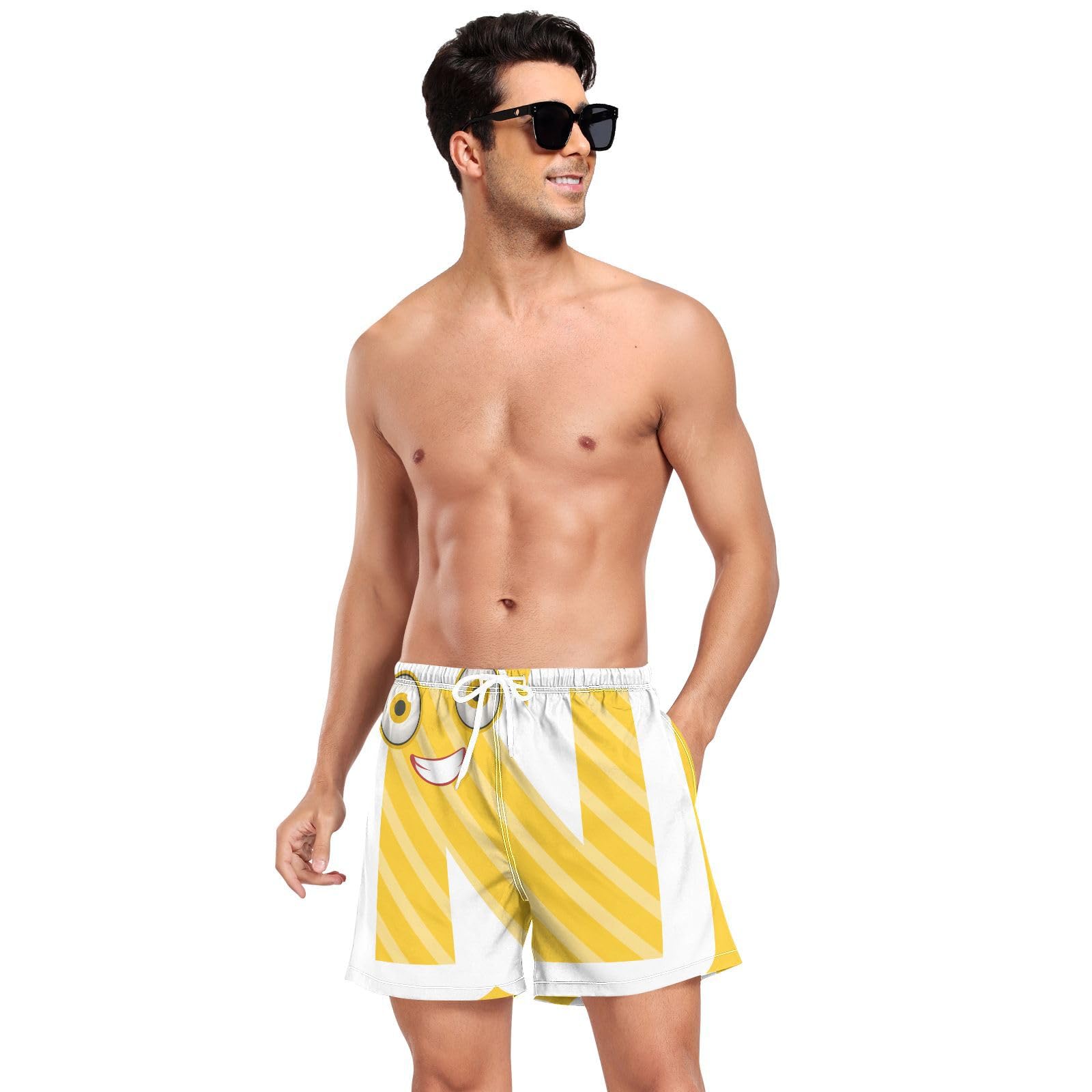 Yuiboo NMen's Swimming Trunks Mens Double Layer Workout Shorts with Compression Liner Basketball Shorts Quick Dry Elastic Multi