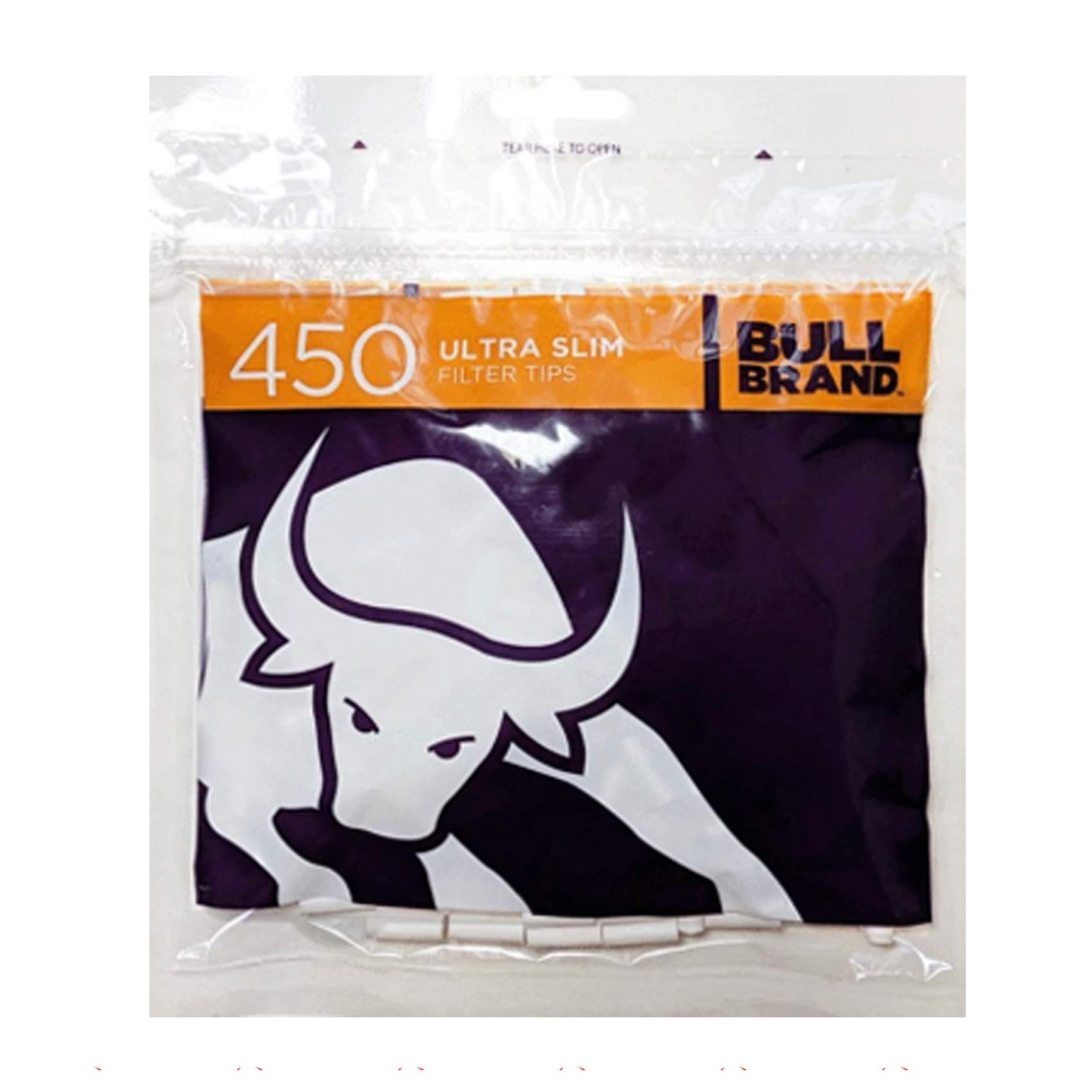 Scanavenger Sa 450-9000 X Bull Brand Ultra Slim Cigarette Tobacco 5.3Mm Filter Tips Resealable Bag Smoking O/P 450 Uk (1 X Pack (450 Filters Tips))