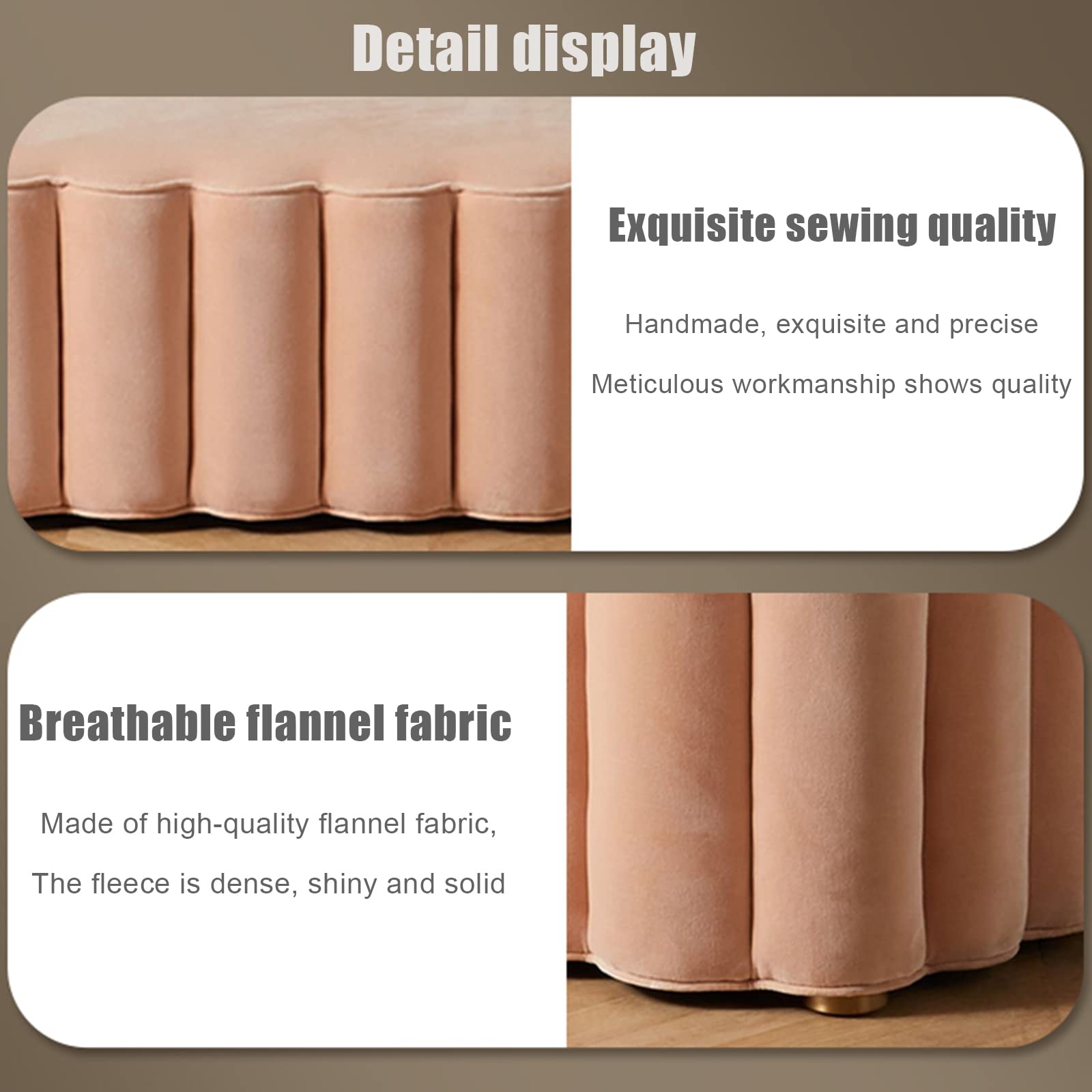 Desconocido Banco de Entrada tapizado de Terciopelo, Moderno Taburete otomano, Lujoso y Resistente Banco de Extremo de Cama, soporta hasta 400 Libras(60x45x40cm(24x18x16), Pink)