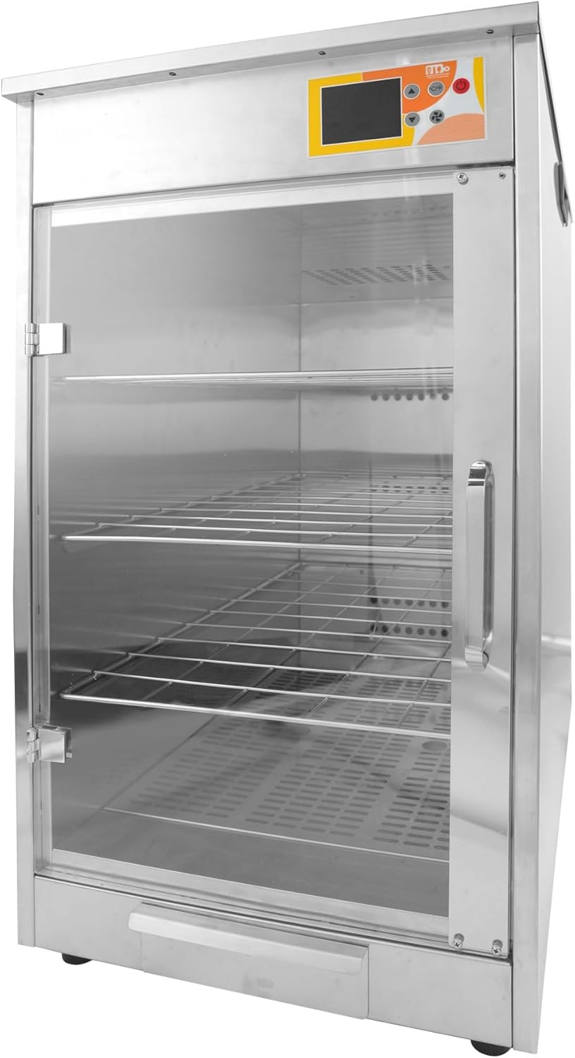 4-Shelf Electric Fan Circulated Hot Box Food Warmer for Holding 4" D Full-Size Steam Table Pans, Countertop Heated Holding Cabinet for Pizza Pretzel, Catering Warming Oven w/Water Tray, 120V, 600W 4 shelves, for 4" deep full-size food pans