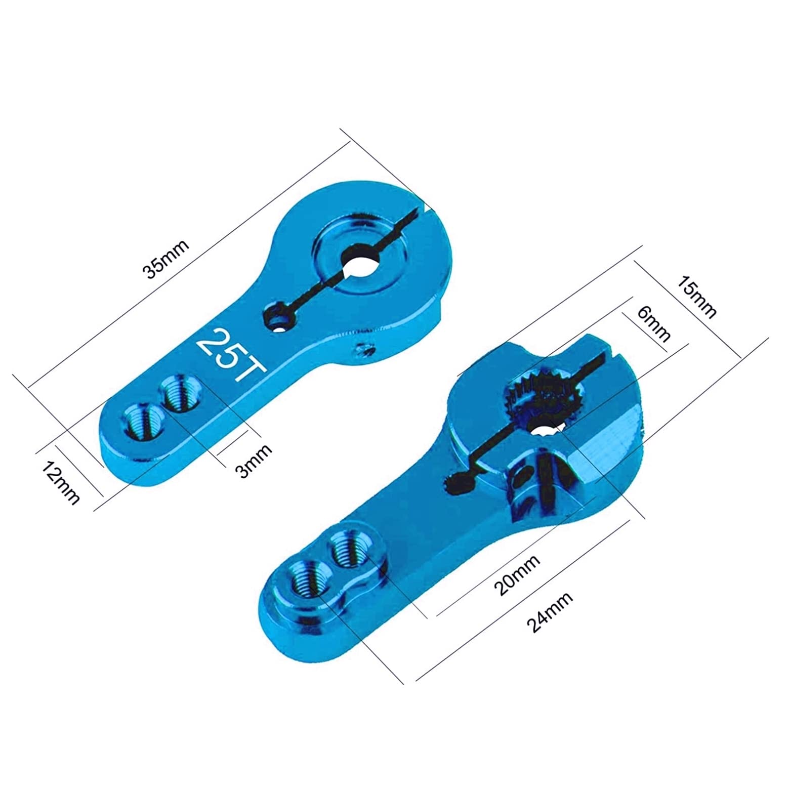 RC Car Accessories for RC Car 1/1.25/1.5/1.75/2 Inch Suitable Servo 25T for Swing Arm Parts Ac RC Aircraft Metal Steering Servo Arm Horn(Red,2in)