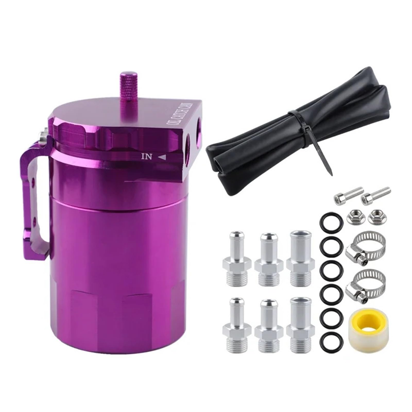 Aluminiowy zestaw do zbierania oleju Zbiornik Zbiornik paliwa Silnik Polski Przesłonięty samochód Uniwersalny zestaw do zbierania Zbiornik Wspomagania Kierownicy(Purple)