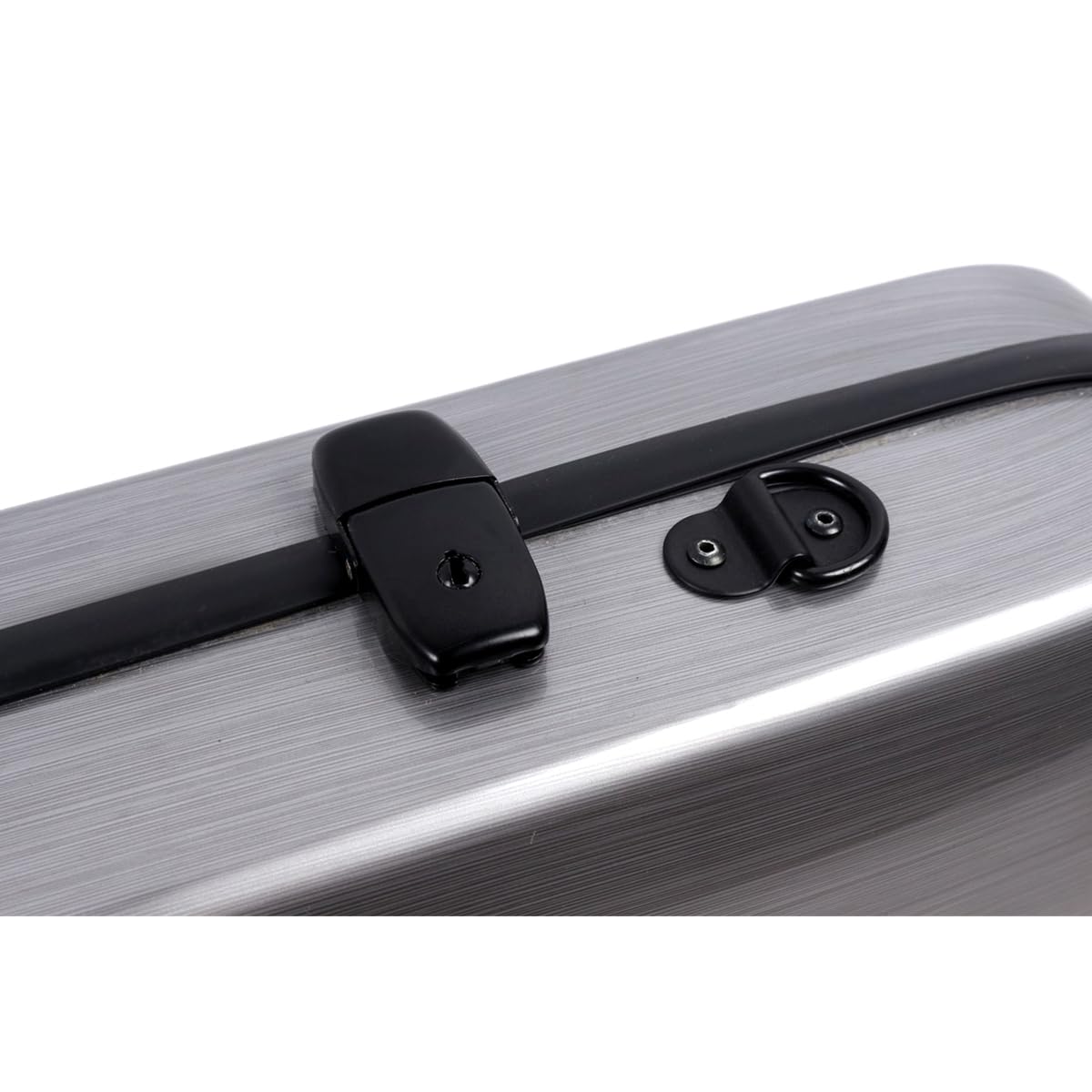 Funda para violín 4/4 de tamaño completo de fibra de carbono oblonga carcasa rígida rectangular funda de violín acolchado suave con correas traseras y bolsa para partituras (plata)