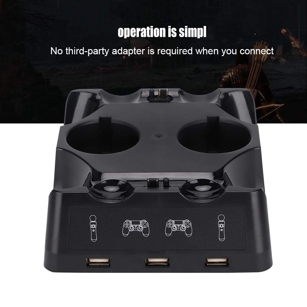 Fdit Station d'accueil de Chargement de Manette de Jeu 4 en 1 pour manettes Manettes PS VR, Chargeur à Quatre Ports suffisant pour Jouer à la Maison, DC 5V 500-1000mA avec