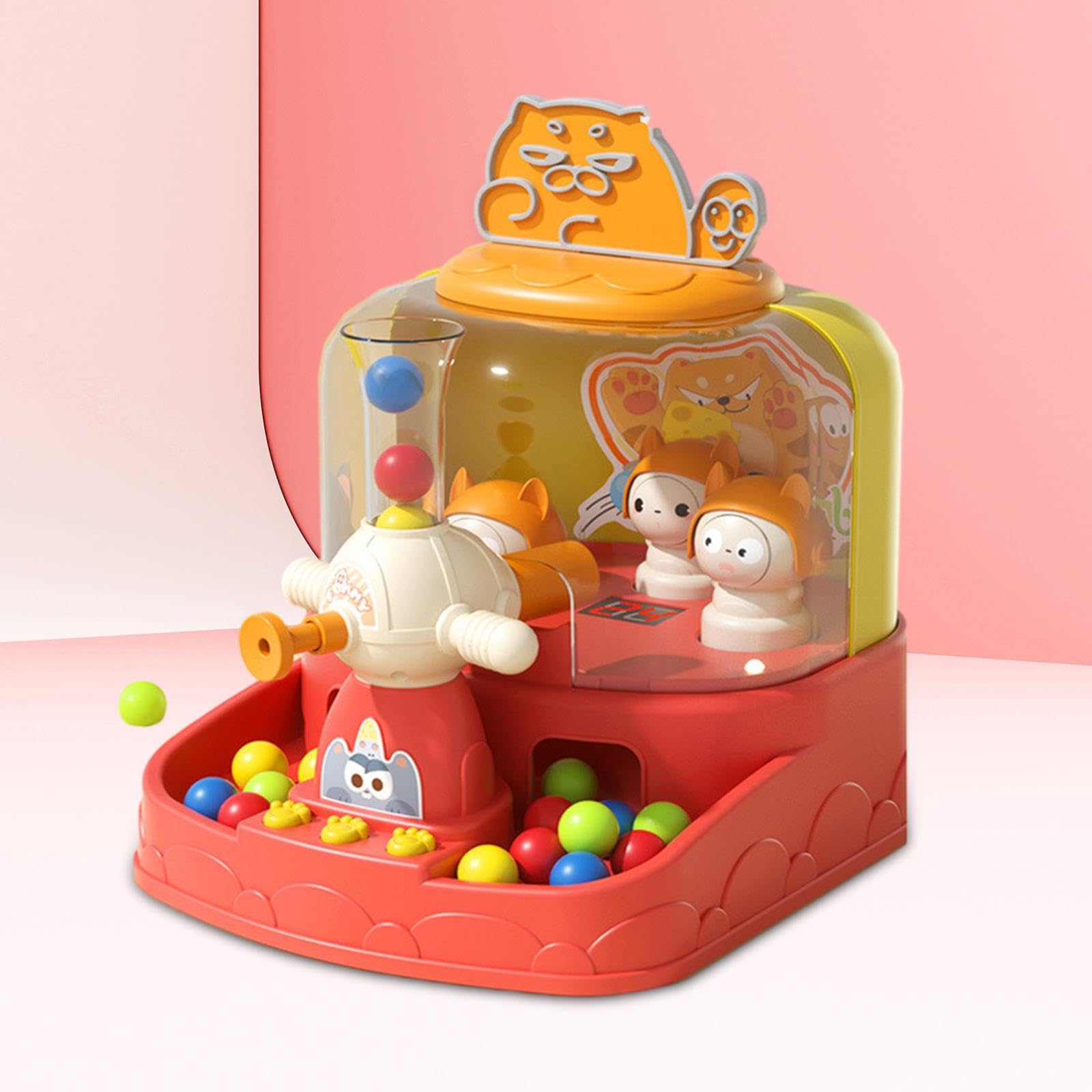Jeu de Billes Jouet Interactif Mini Arcade Électronique Jeu d'Adresse Éducatif Banc à Frapper Musique Intégrée Adapté aux Enfants Familles, Rouge