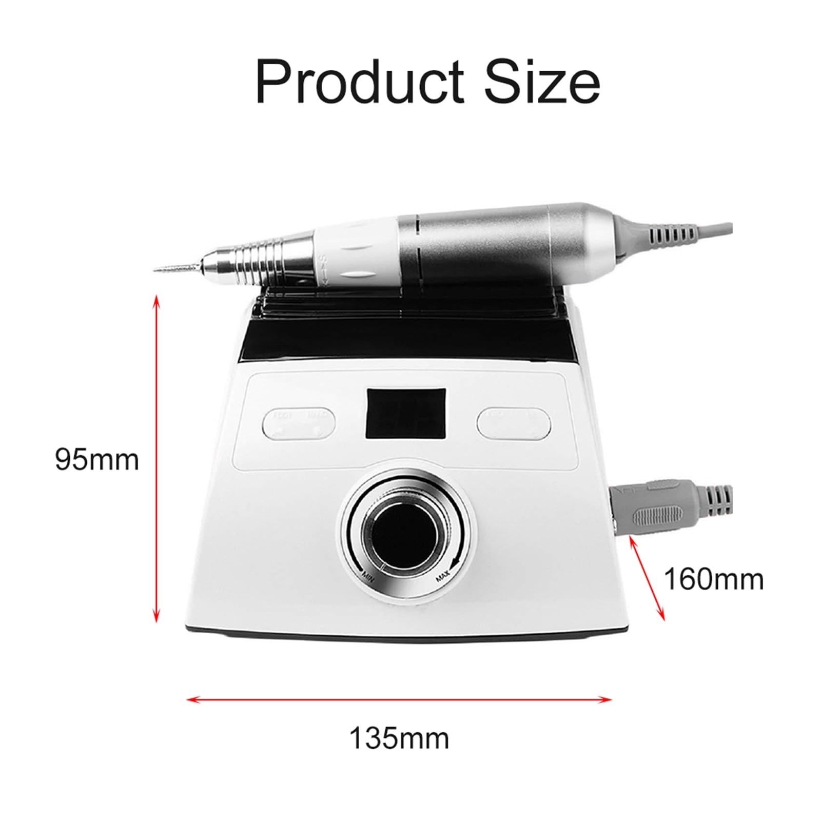 Taladro de uñas, Taladro De Uñas Profesional, Lima Eléctrica 30000 RPM Con Pantalla Velocidad, Kit Manicura Y Pedicura For Acrílicas, Gel, Pulido Modelado Para uso doméstico(White Nail Drill)