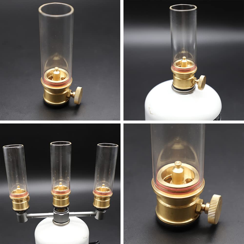 Lampe de Camping en Plein air pour la pêche, la randonnée, l'alpinisme - Lanterne Coupe-Vent extérieure Luminance réglable Réservoir de gaz Portable Lumière ambiante à gaz
