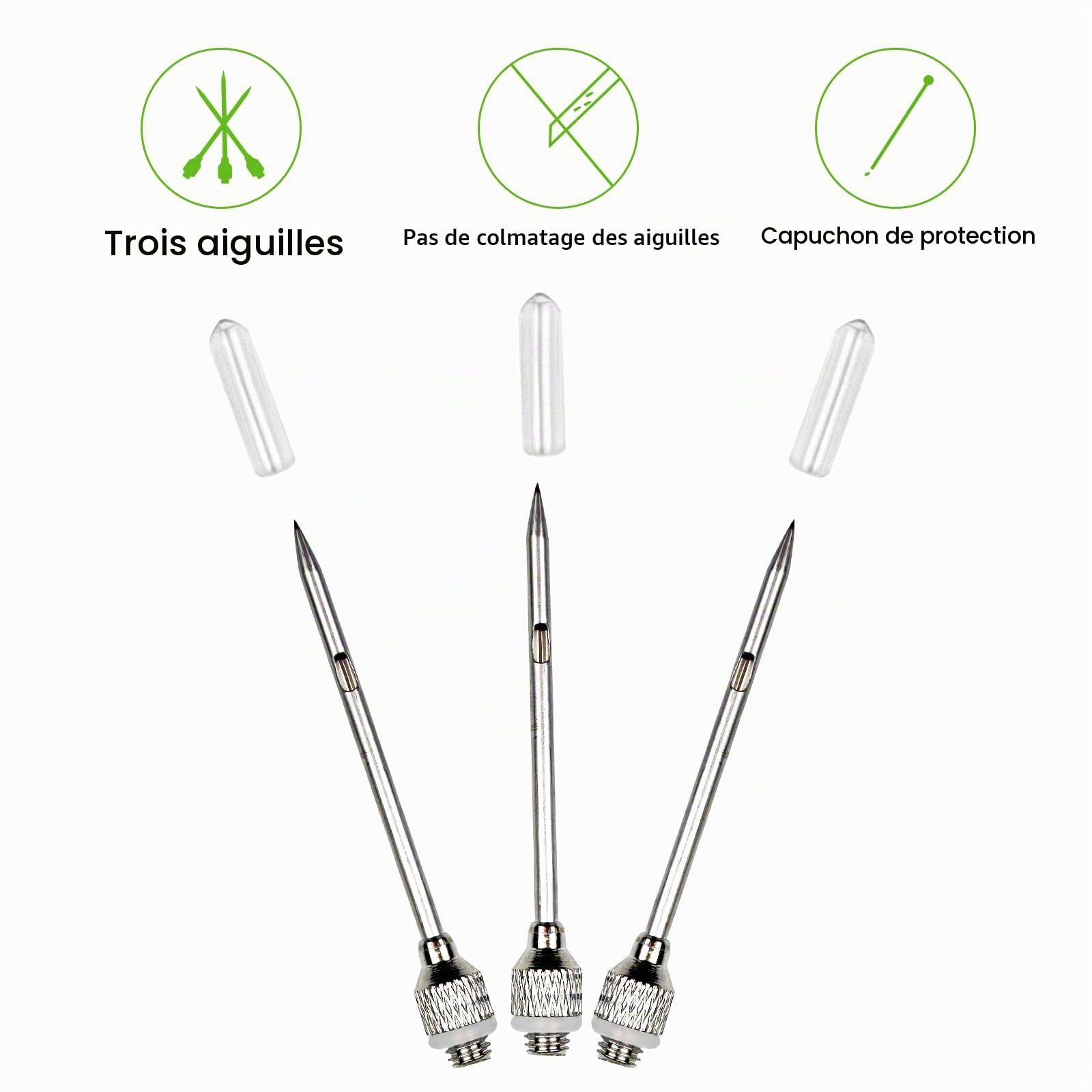 Avesteir 30ml avec 3 Aiguilles Inoxydable et 1 Brosse Seringue Alimentaire de Cuisine, Injecteur de Plastique Noir de Qualité Supérieure pour Dinde Bœuf Poulet Turquie Viande Rôtis Barbecue