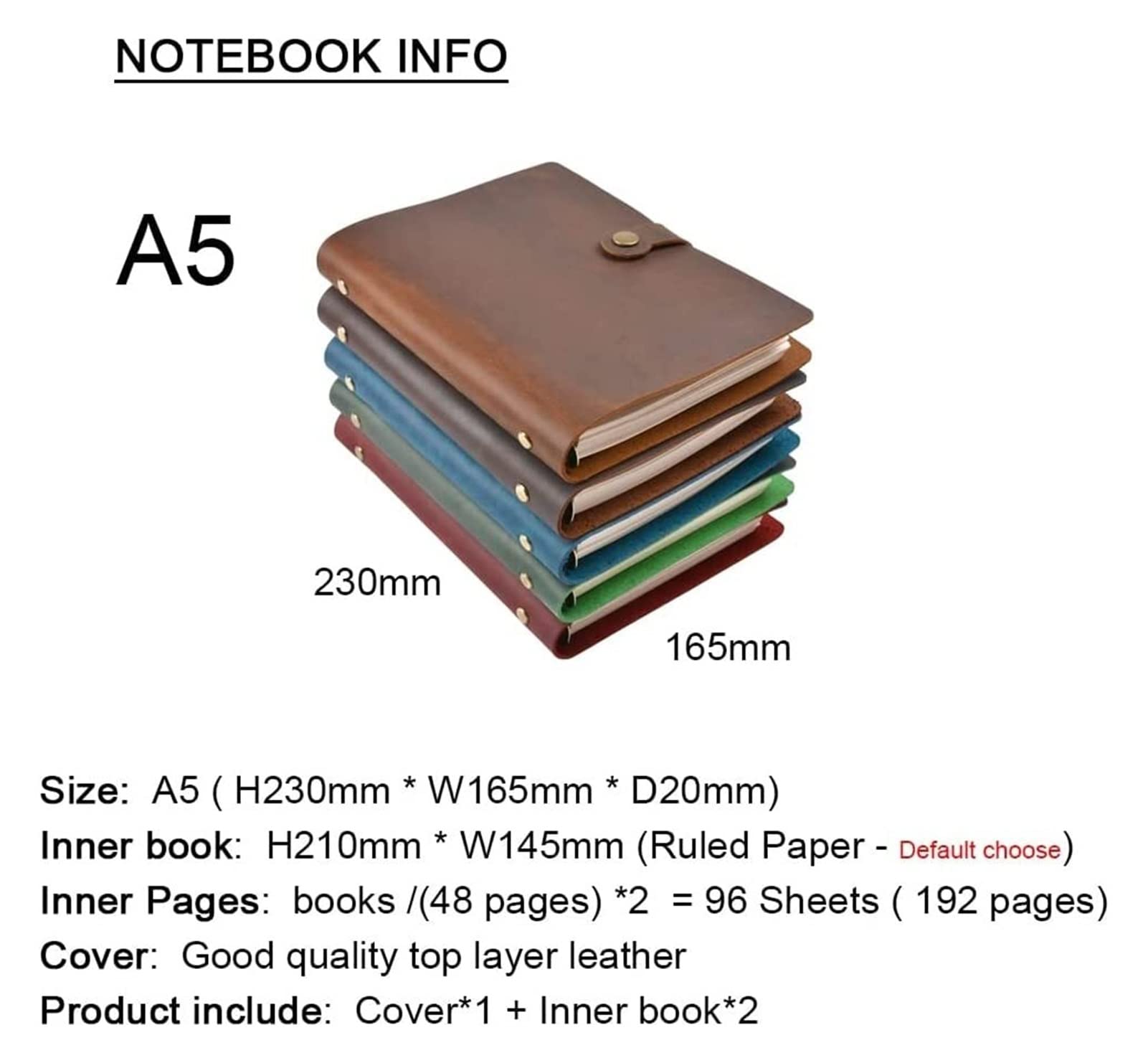 Cuaderno Libreta Escuela Cuaderno Espiral De Cuero A5 192 Páginas Cubierta De Bloqueo Diario De Oficina Viaje DIY Cuaderno De Bocetos Hecho A Mano Regalo De Estilo Simple Cuaderno Empresarial(F-Purple