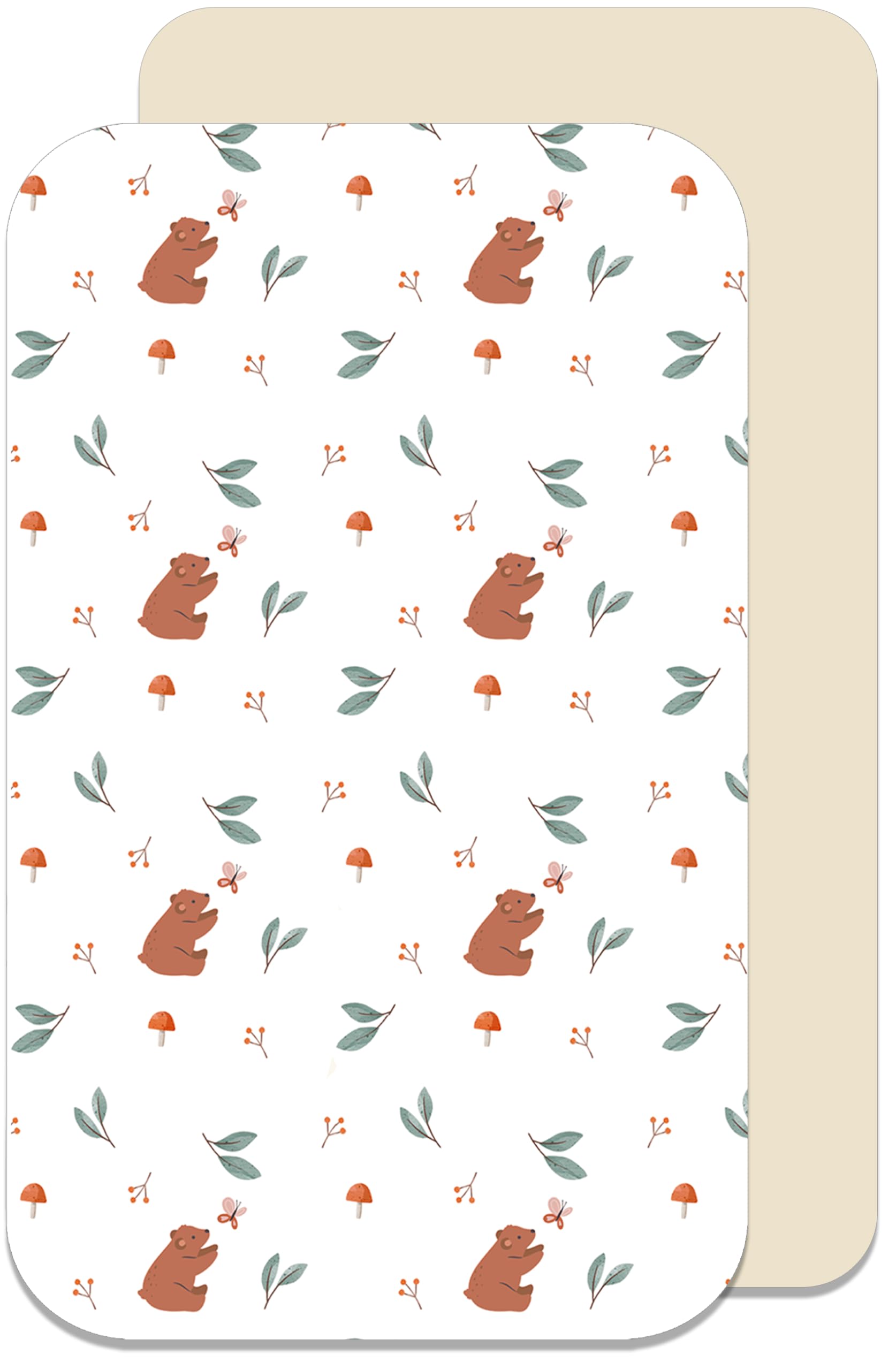 Lovely Hippo 2X Spannbettlaken 80×160 cm – 100% Baumwolle, Weich & Atmungsaktiv, Ohne Schadstoffe, Für Kinderbett & Juniorbett (Bär, 80 x 160 cm)