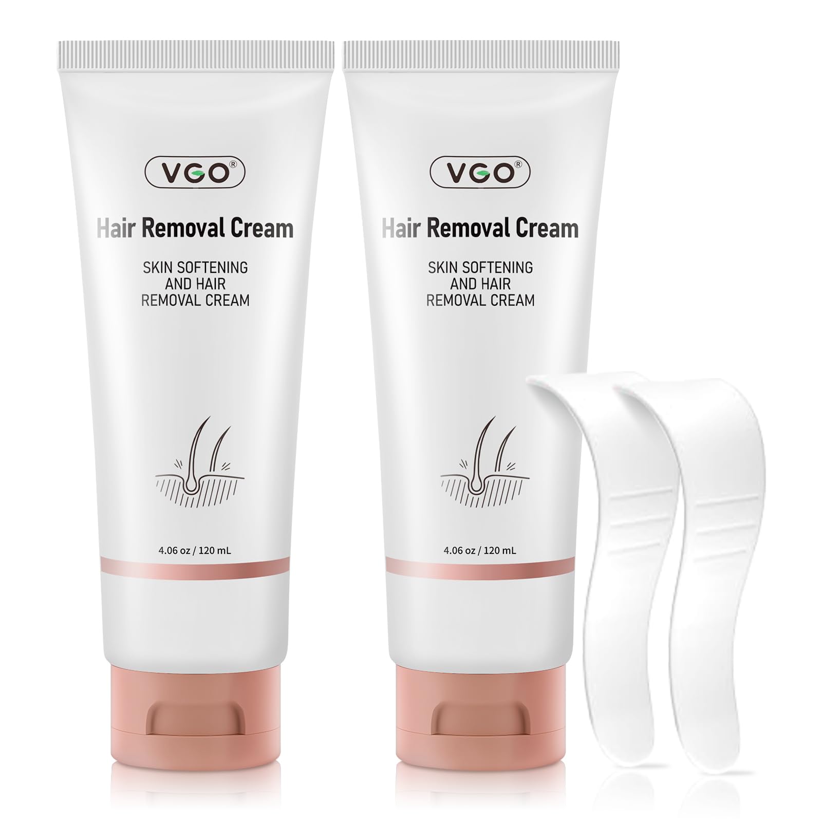 VGO 2 Pack Painless Hair Removal Cream for Women & Men, Hair removal cream for body, back & legs, Depilatory Cream Suitable All Skin Types