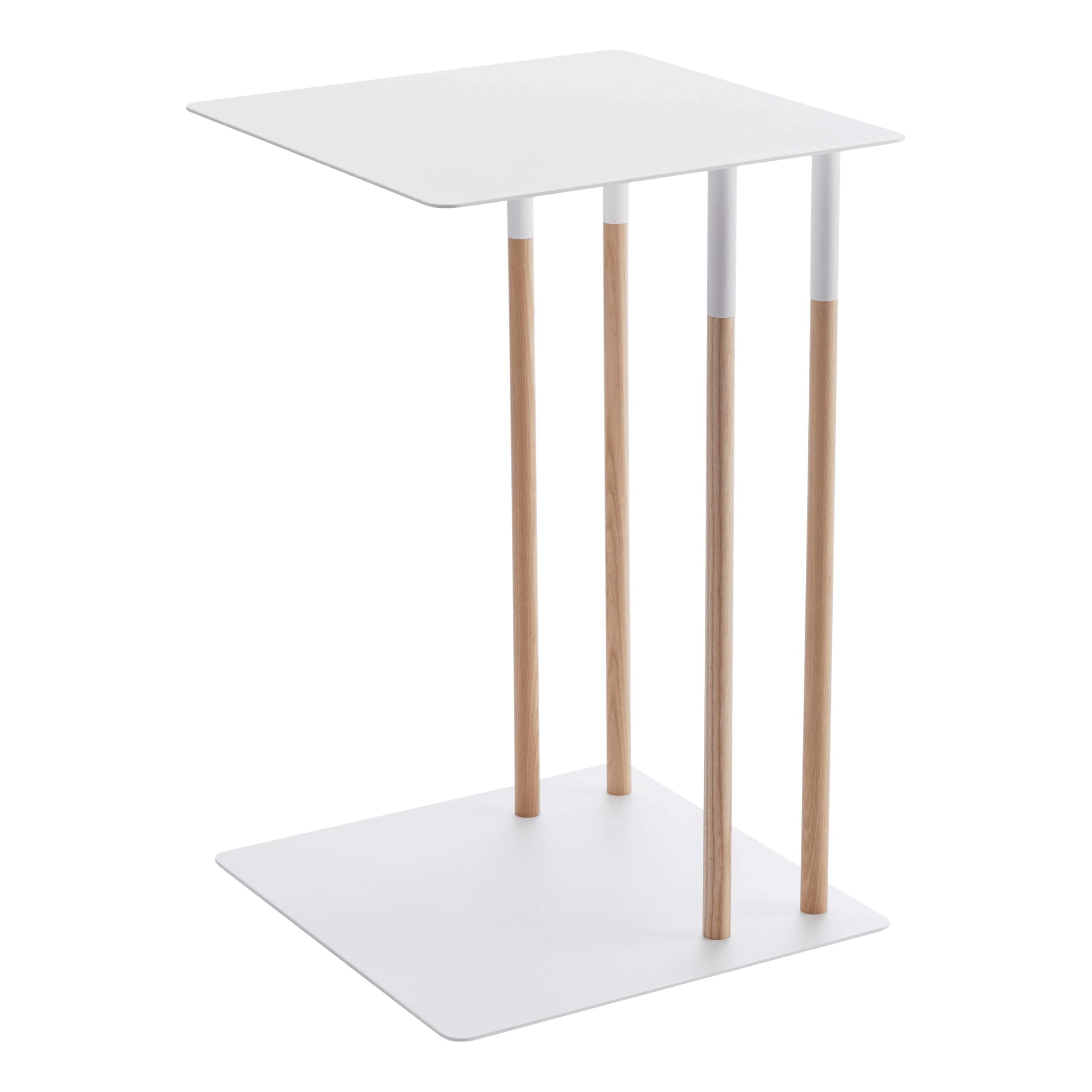 YAMAZAKI Home Plain Metal and Wood Sliding Sofa C Table End Table Coffee Tray Laptop Desk Modern Bedside