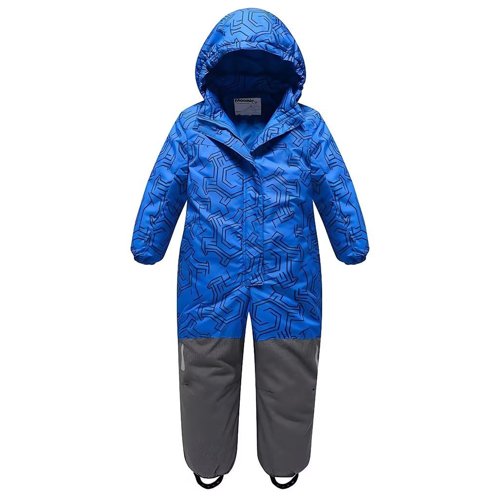 linboo Combinaison de Ski pour Enfant Fille Garçon Combinaison de Neige à Capuche Imperméables Coupe-Vent Vêtements de Ski avec Bandes Réfléchissantes