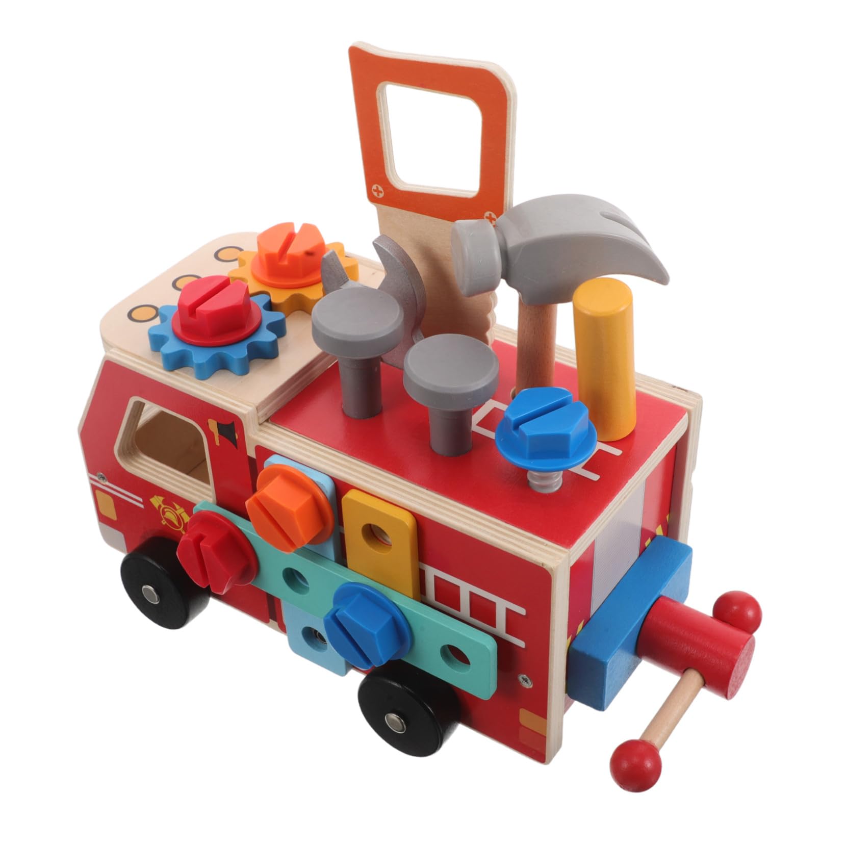 Beaupretty Set di Camion da Costruzione in Legno, Auto Educativa