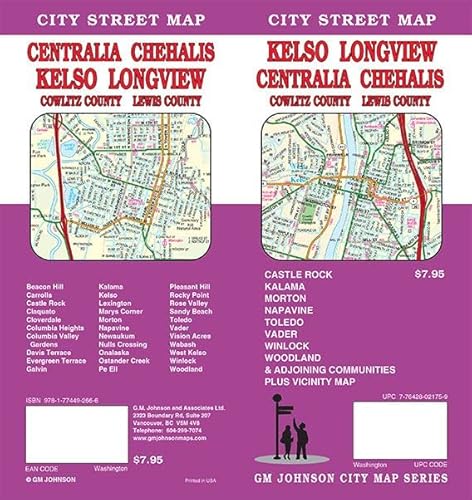 Kelso / Longview & Centralia / Chehalis, Washington Street Map