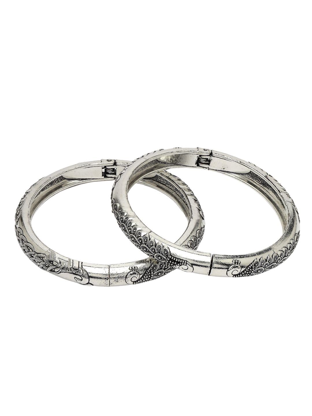 NVR Womens German Peacock Design Oxidised Kada Bangle (B0D3GTPML9) Amazon Price History, Amazon Price Tracker