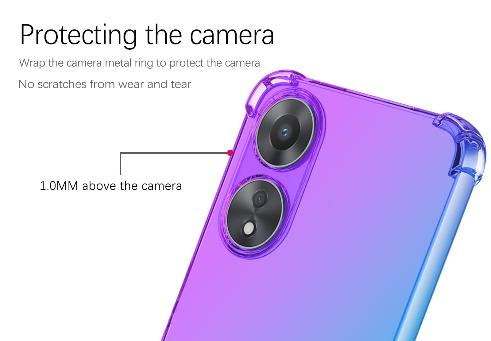 WBWONE TPU Sfumato Cover per OPPO A78 4G (6.43 Inches) Case, Custodia in Morbida Silicone TPU Anti-Graffio Antiurto Protettiva Shell Bumper (Rosa Viola