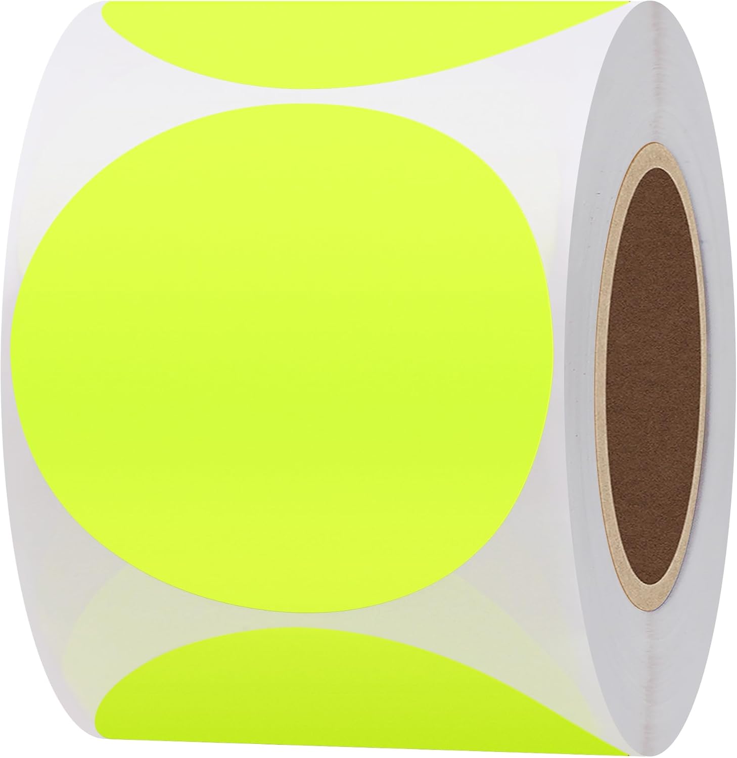 Hybsk Fluorescent Yellow Round Stickers 2 Inch Color Coding Dots Labels