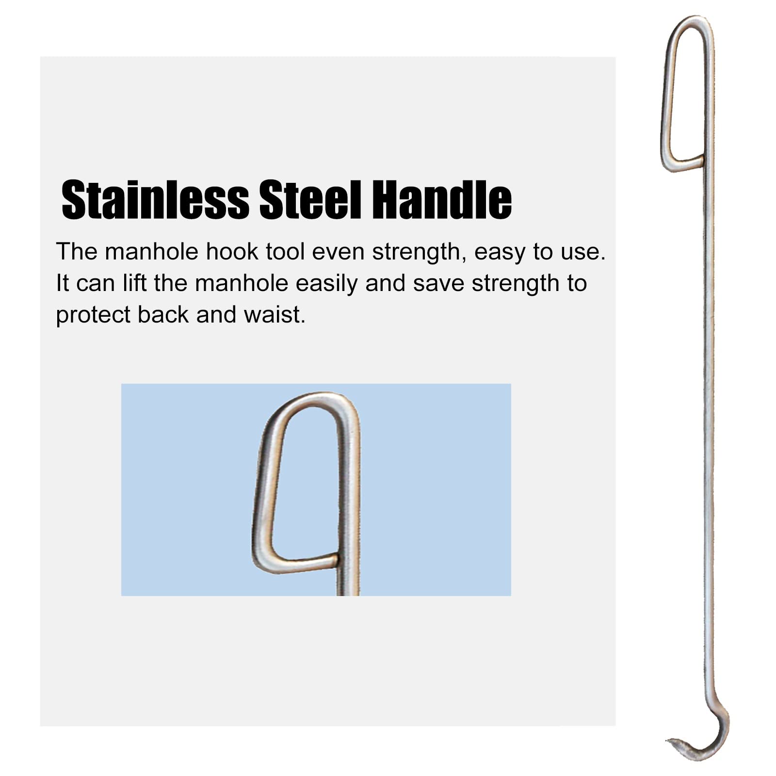 Gancio A T Per Tombini E Porte - Acciaio Resistente, Lunghezza 29 Cm, Ideale Per Aprire Tombini E Chiudere Porte Avvolgibili - Foto 11