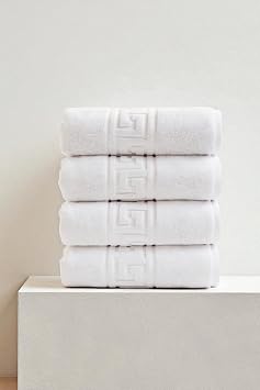 4-Piece Greek Hand Towel - 50x90 Cm, 225 Gr, 100% Cotton, Spa And Hotel Towel, Suitable For Daily Use