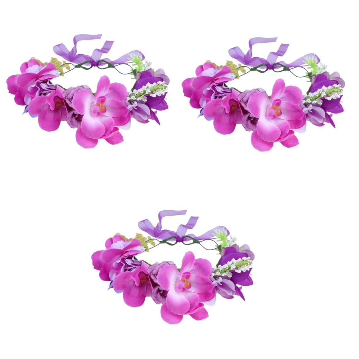 Angoily 3 Pcs Flower Headband Realistic Flowers Headdress for Bride Wedding Hair Accessory Party Hair Bands