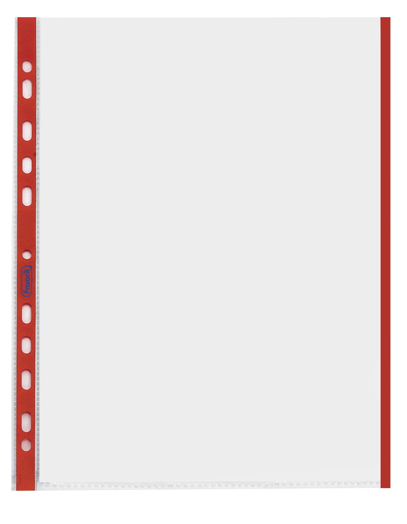 Favorit 100460030 Transparent Envelopes Universal Perforated 21 x 29.7 cm Red