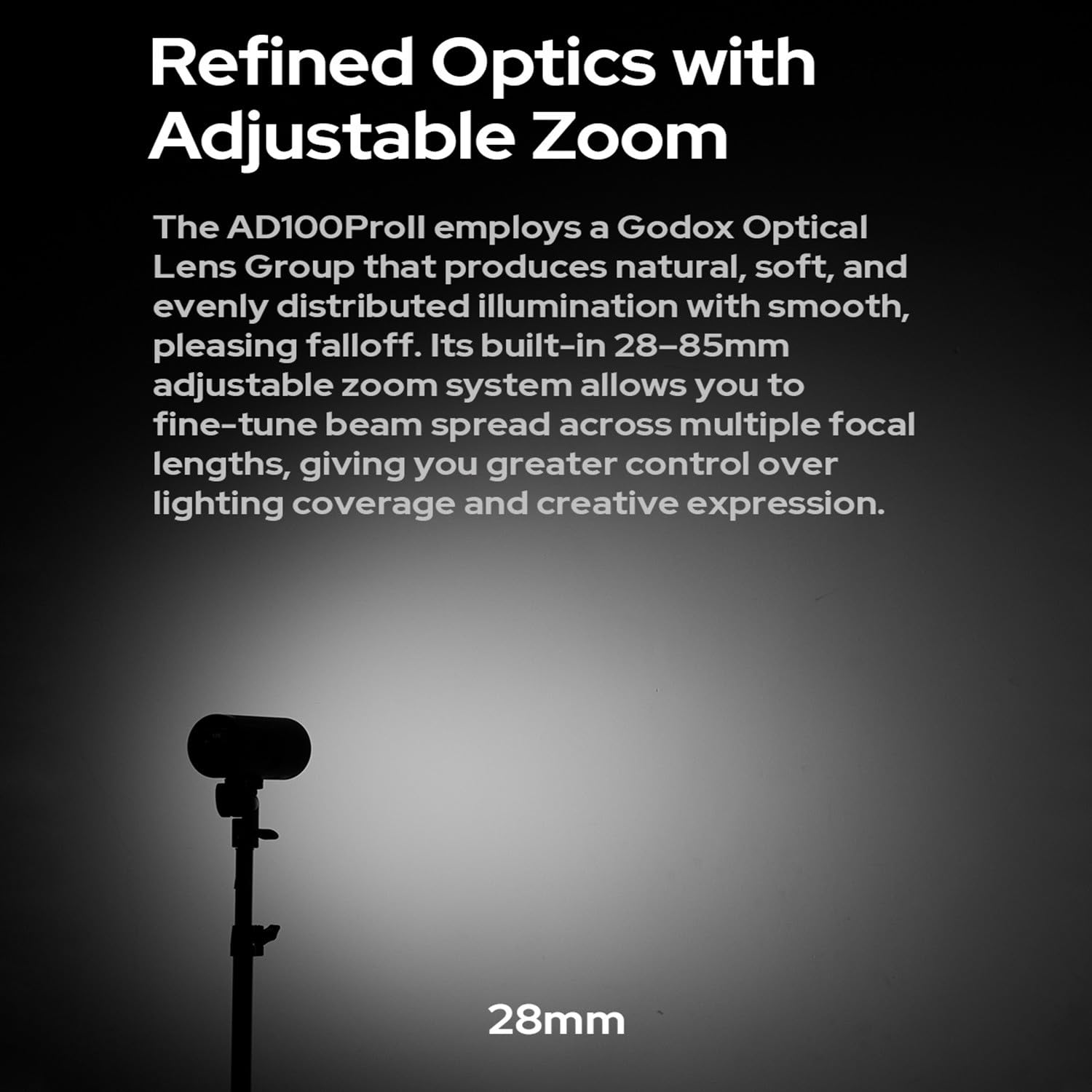 GODOX AD100 Pro II AD100ProII 2,4GHz TTL1/8000 HSS 100W Flash,Batterie 2850mAh,60-100 Déclenchements Consécutifs Pleine Puissance,Temps Recyclage 0,01-1,5s,avec Canon,Sony,Nikon,Fuji,Olympus,Panasonic
