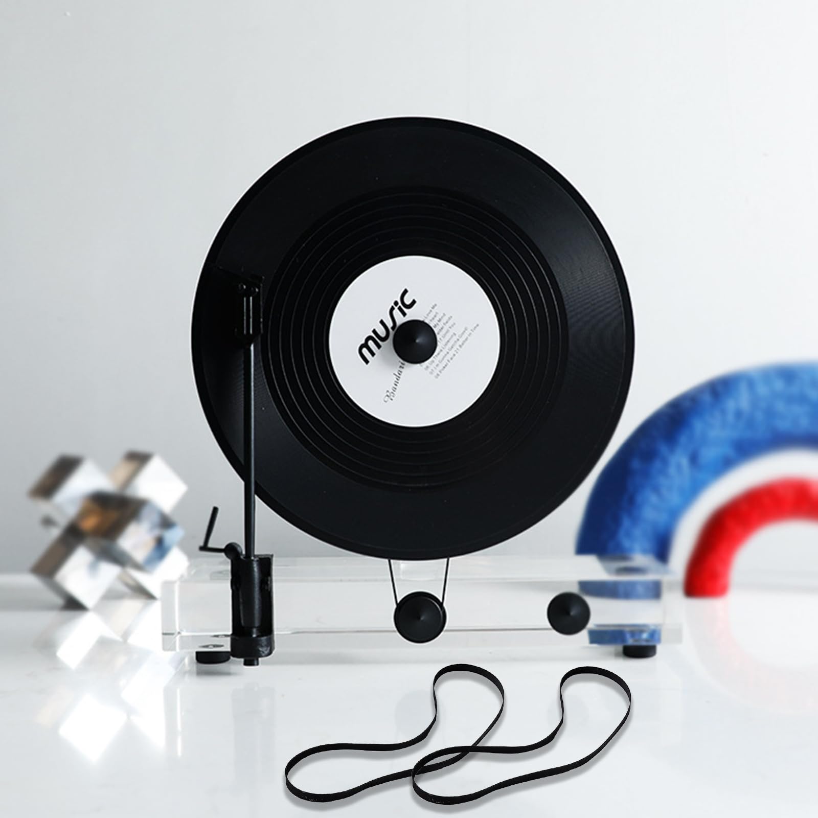 Courroie d'entraînement de Platine Vinyle Noire, Lot de 2 Courroies de Platine Noires en Caoutchouc de 200 mm pour Tourne-disques, adaptées à Tous Les Types de platines à Courroie