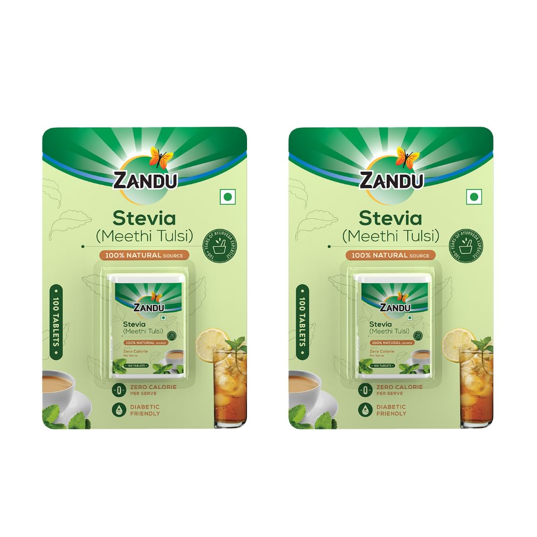 Zandu Stevia (Meethi Tulsi) Tablets- A Healthier Substitute for Sugar | Helps Maintain Healthy Sugar Levels & Healthy Weight (Pack of 200 Tablets)