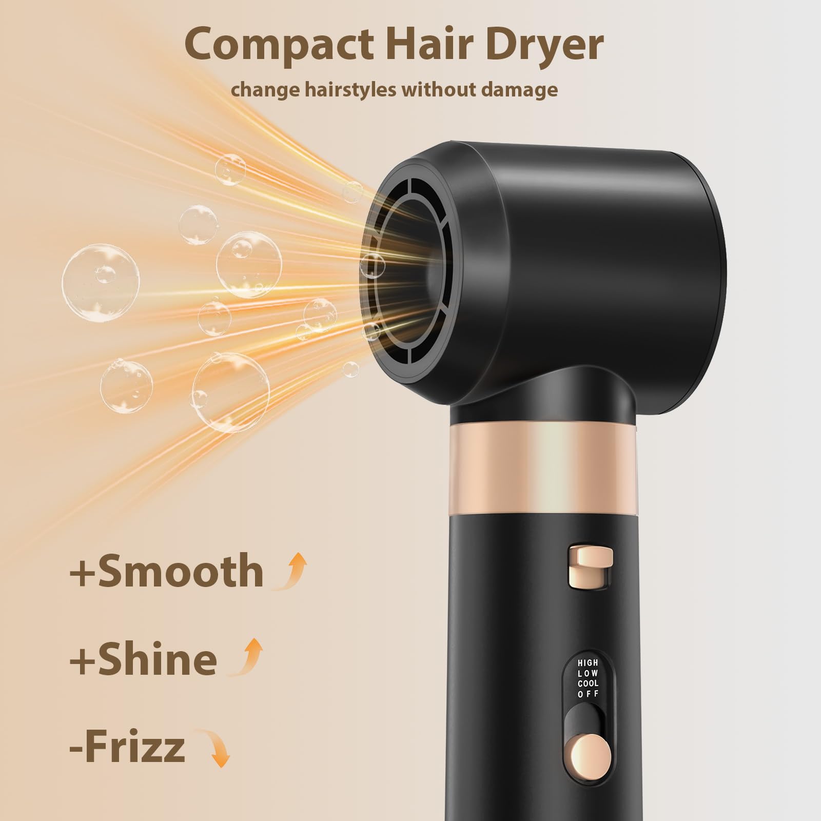 Sendowtek Cepillo Secador de Pelo 6 en 1, Hot Air Hair Styler con Aparatos para el Cabello Multifunción, Moldeador Secador de Aire Caliente con Rizador para Mujer Chica Ondulado y Secado