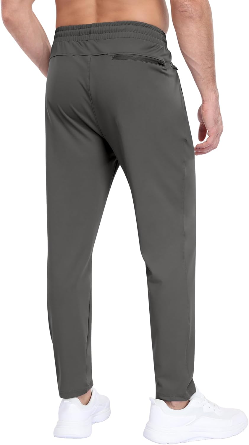 2 Pack Mens Fleece Lined Pants with Zipper Pockets,Winter Athletic Workout Warm Running Joggers Sweatpants for Men - Image 4