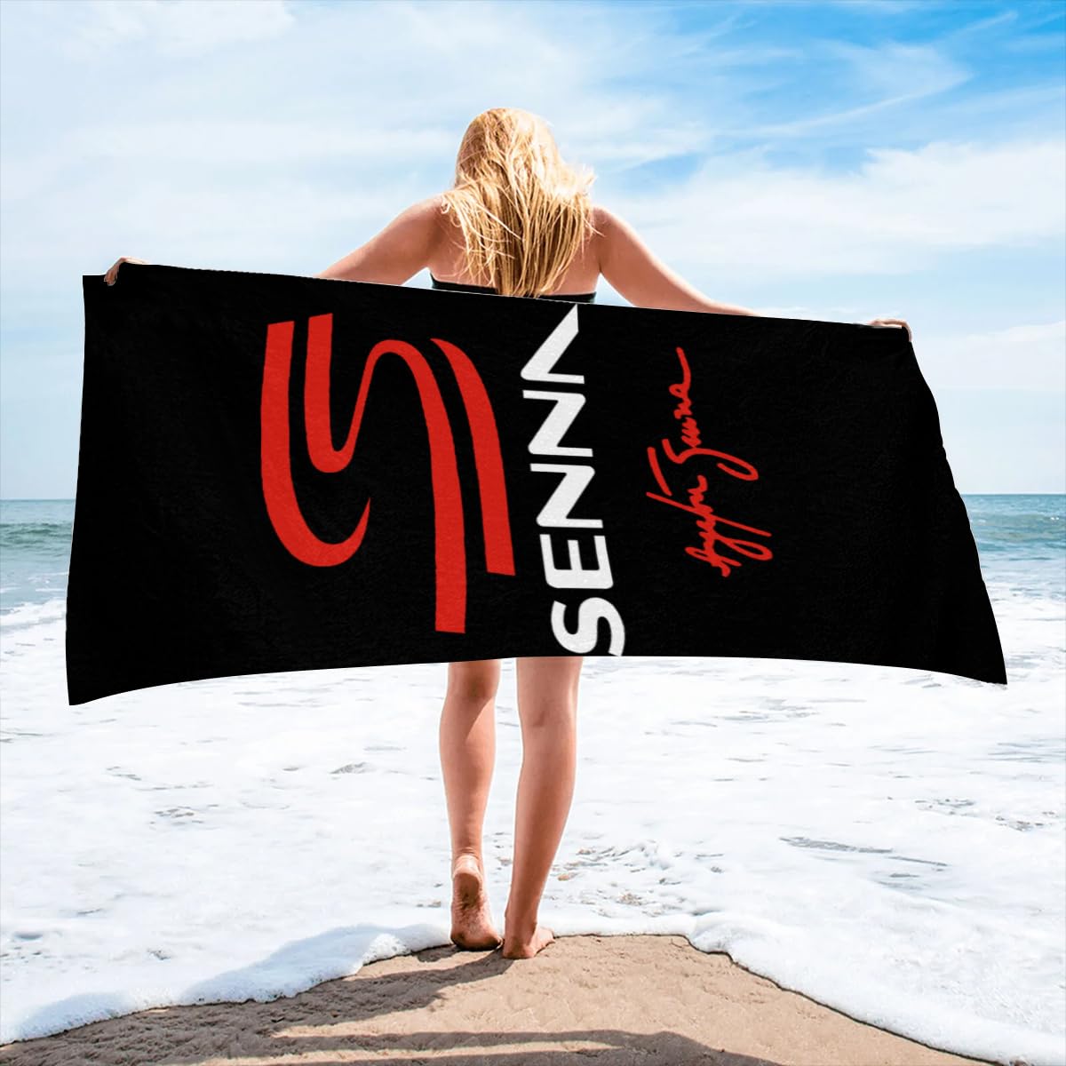 Amazon.co.jp: ビーチタオル アイルトン セナ Ayrton Senna 大判