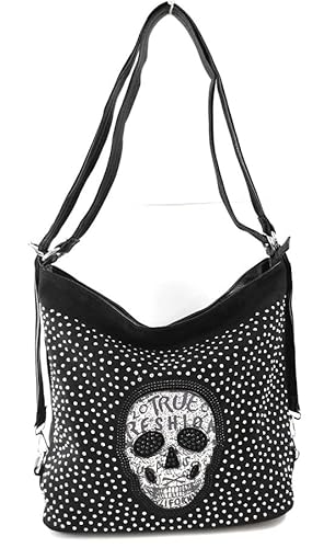 Faylinn Bolso Mochila Mujer Calaveras Craneo - Mochilas Mujer Tachuelas – Mochilas Estilo Punk Rock - Bolsos Góticos -Mochila Estilo Motero