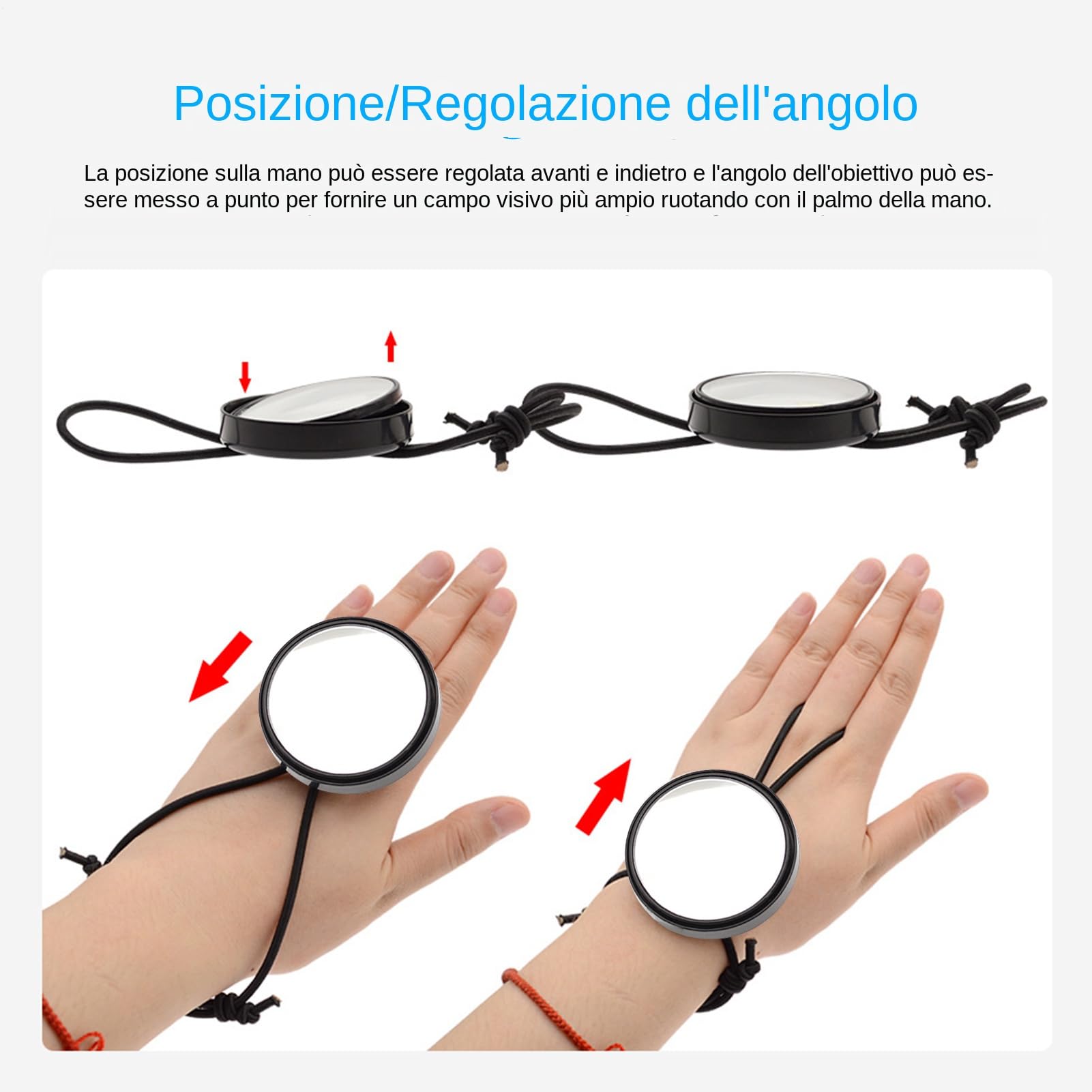 Specchietto Retrovisore Regolabile Subacqueo Rotondo Portatile per Immersioni Deriva e Grotte