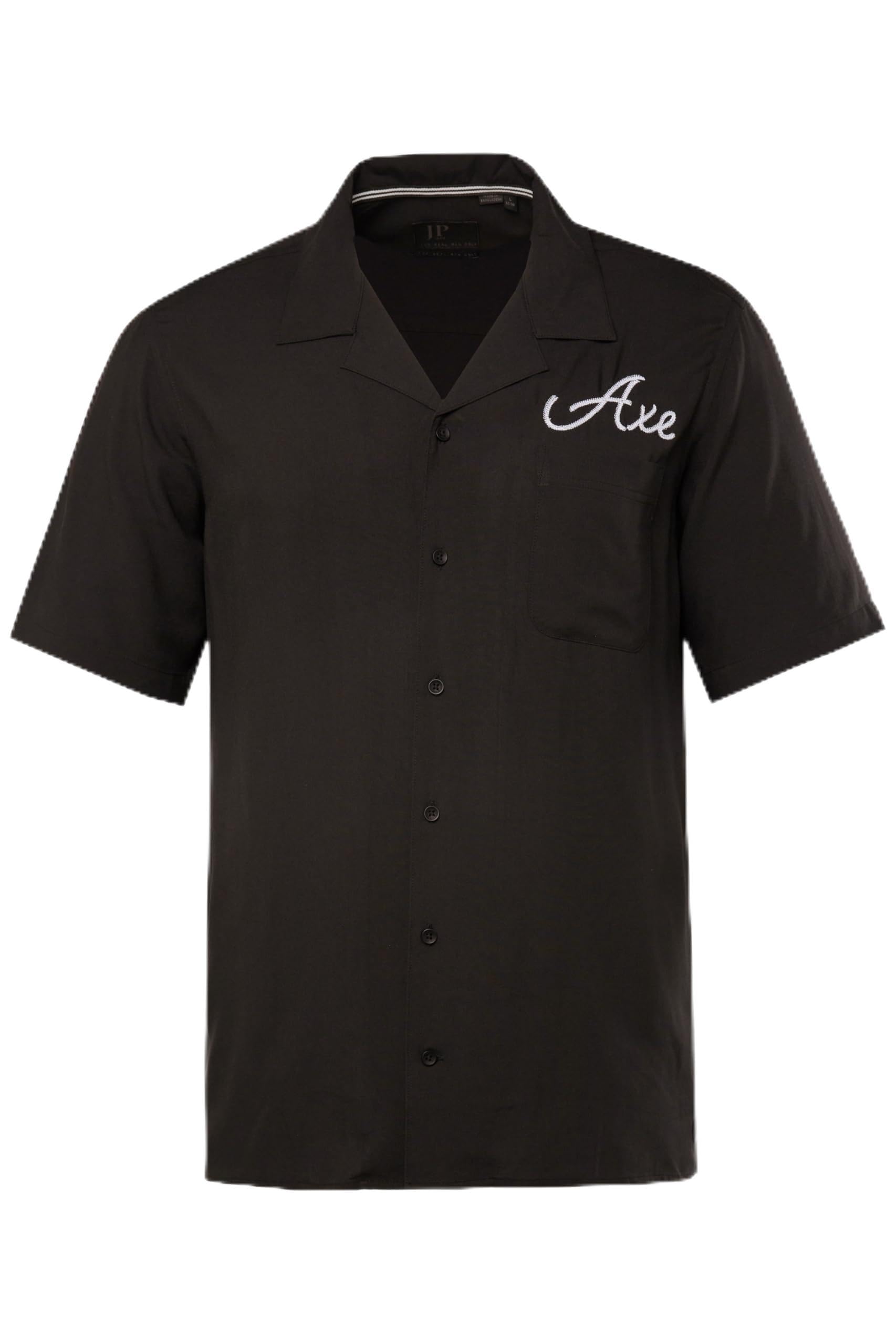 JP 1880 Herren große Größen Übergrößen Menswear L-8XL Hemd, Halbarm, Allover-Stickerei, Cuba-Kragen, Cuba-Fit 828674