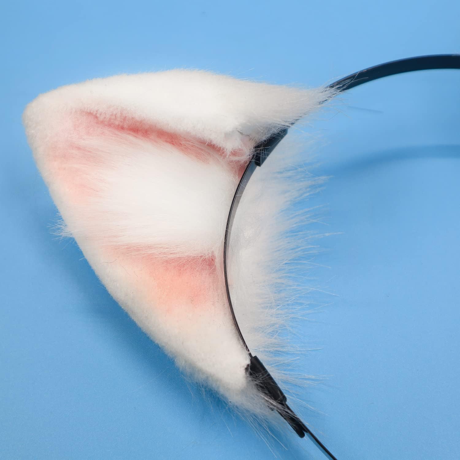 QinRuan Cat Fox Faux Fur Ears Headband Cute Halloween Fancy Dress Cosplay Handmade Animal Furry Ears Hair Hoop - Image 3