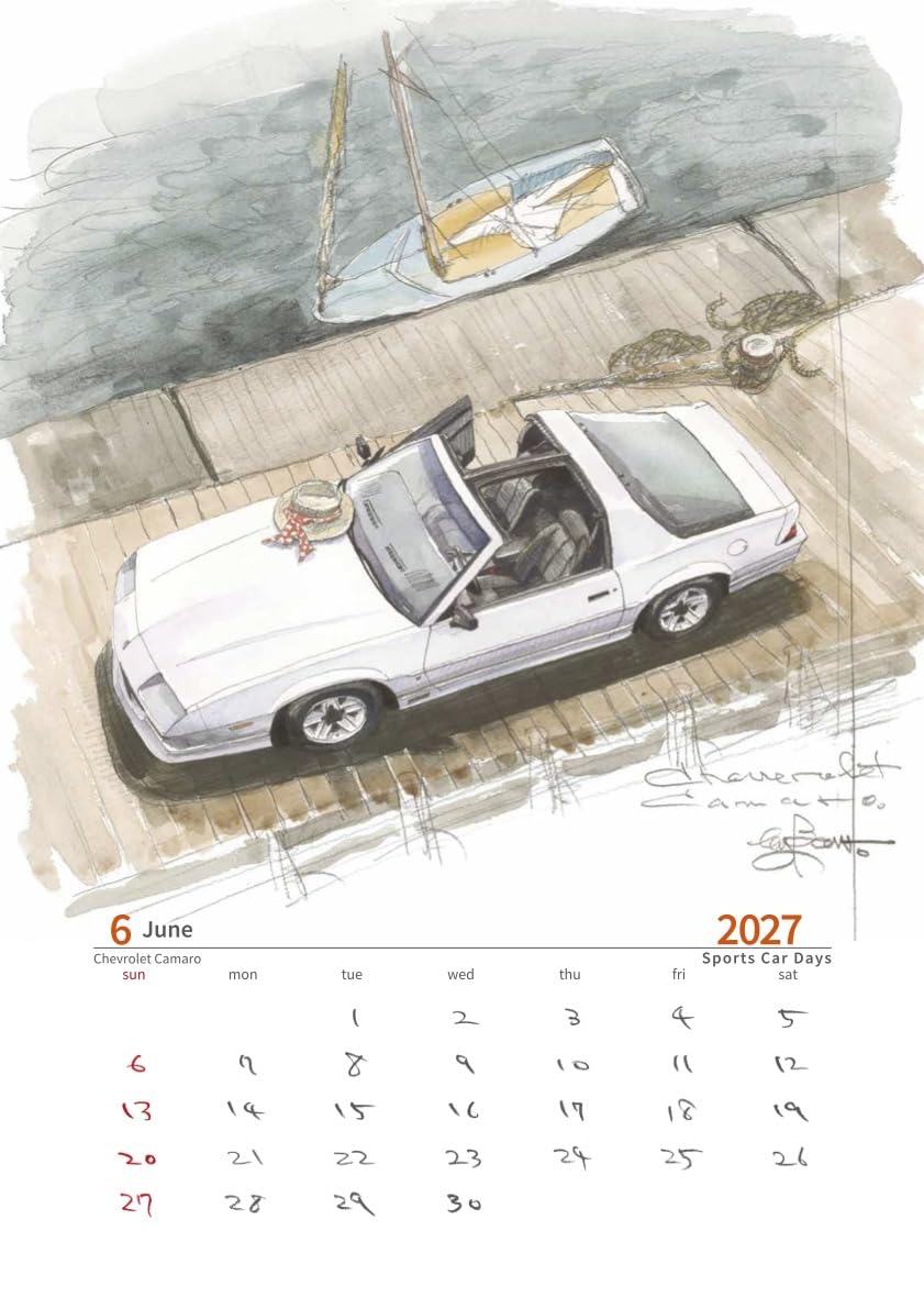 Amazon | Sportscar Days 2027 by Bow。 | カレンダー Sportscar