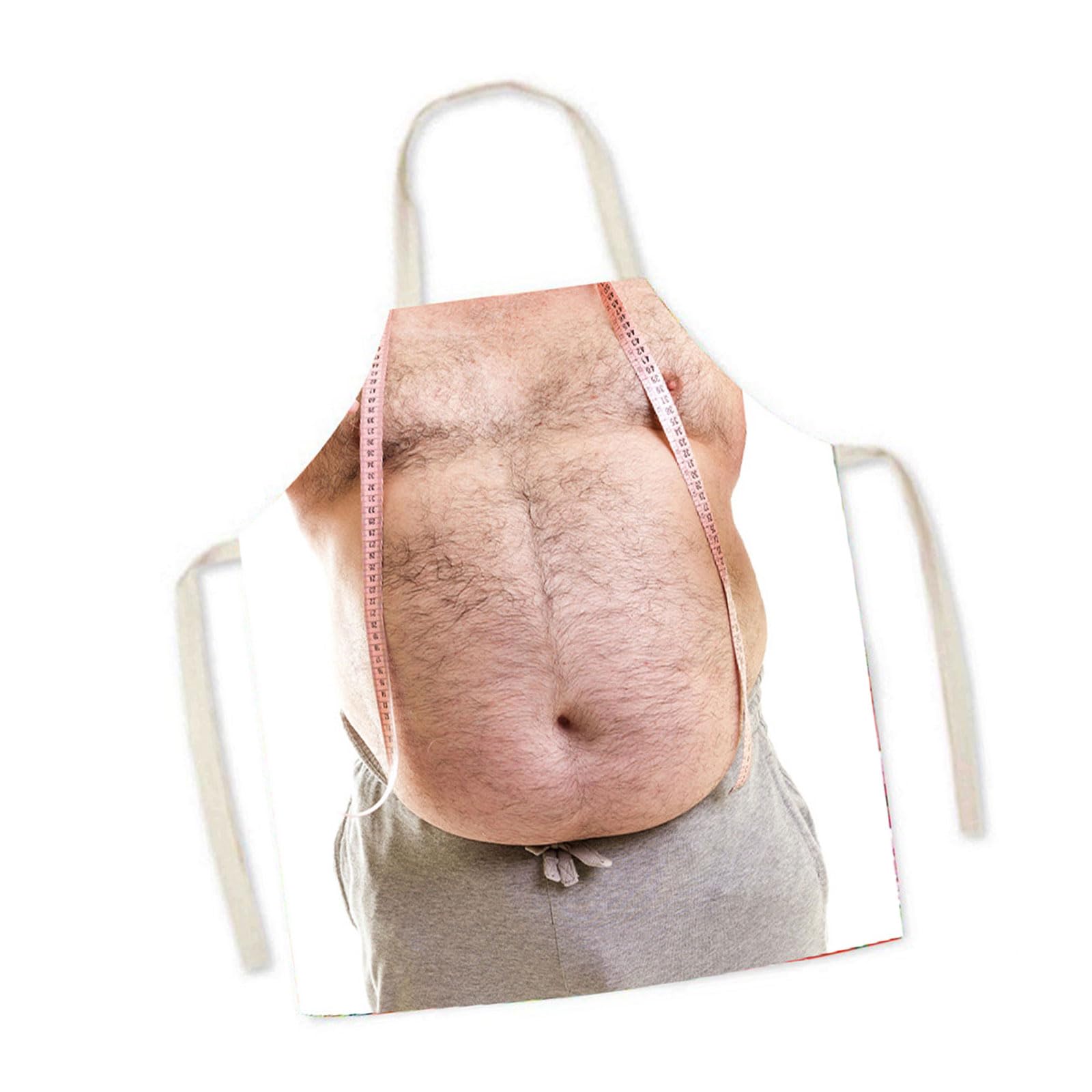 APGLSXY Realistic 3D Pattern Apron Adult Novelty Apron Practical Linen for Cooking Enthusiasts and Party Lover Creative
