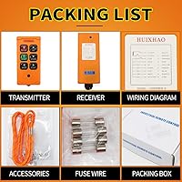 Vista 3 de Control remoto inalámbrico de grúa -6 botones, radio de grúa elevadora, receptor transmisor de control remoto industrial inalámbrico AC12-24V DC