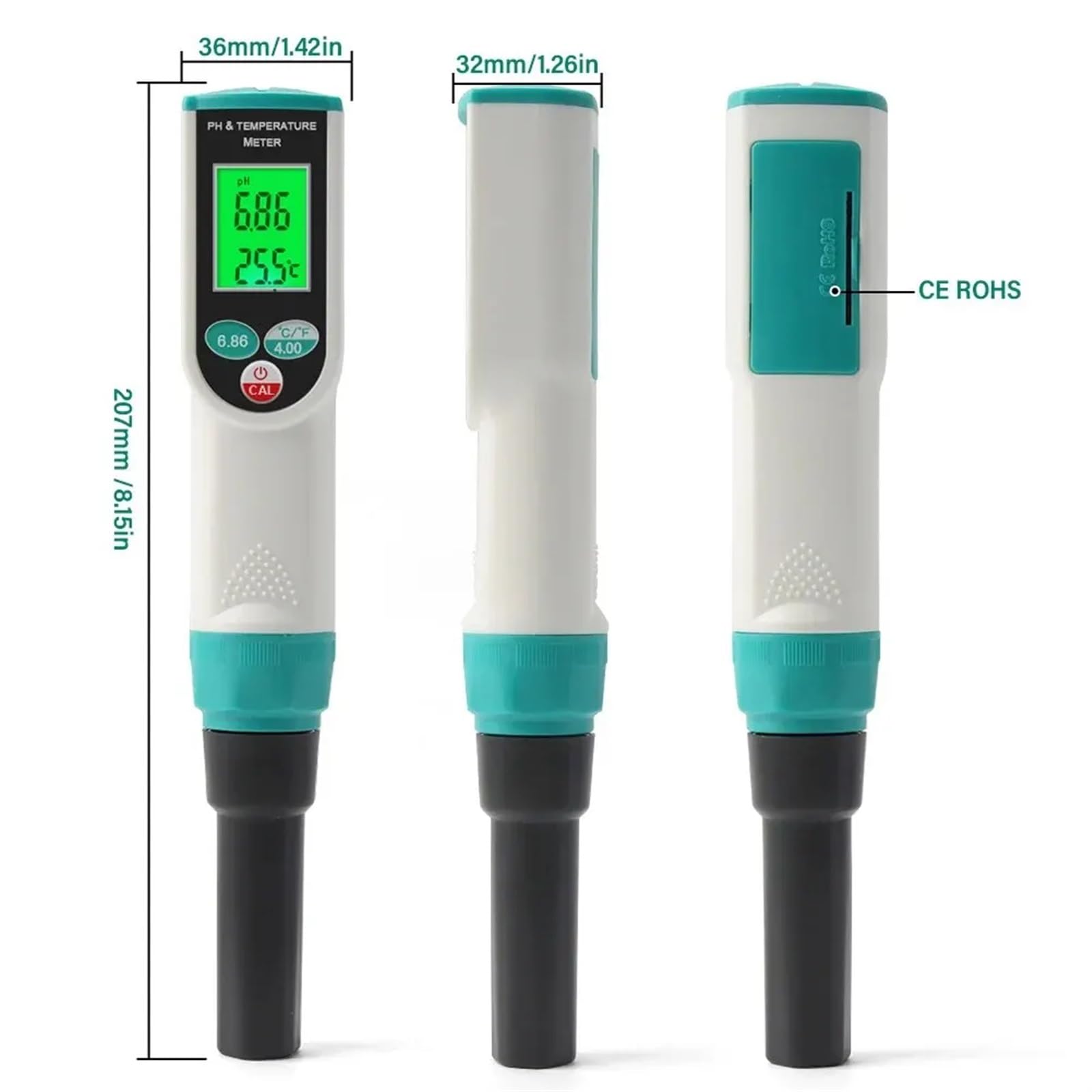 Analizzatore di acidità del sensore ad alta precisione tester PH terreno 2 in 1 professionale for il suolo Giardinaggio, Agricoltura