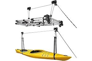 Racor Kayak Pulley System Overhead Garage Storage for Kayaks and Bikes