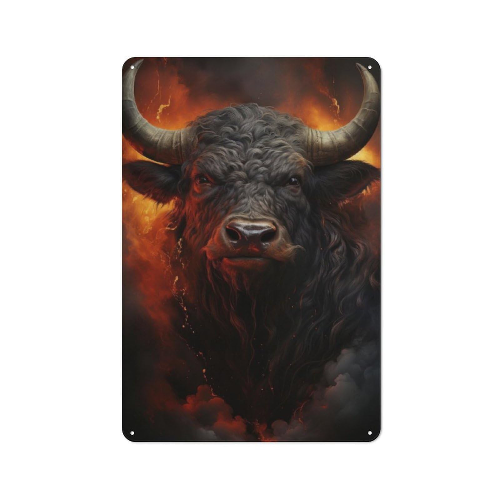 Junmoney Angry Bull Metal Sign 30X20cm With For Hallway Wall, Rustic Decor, Housewarming Present For People Styling Hallway