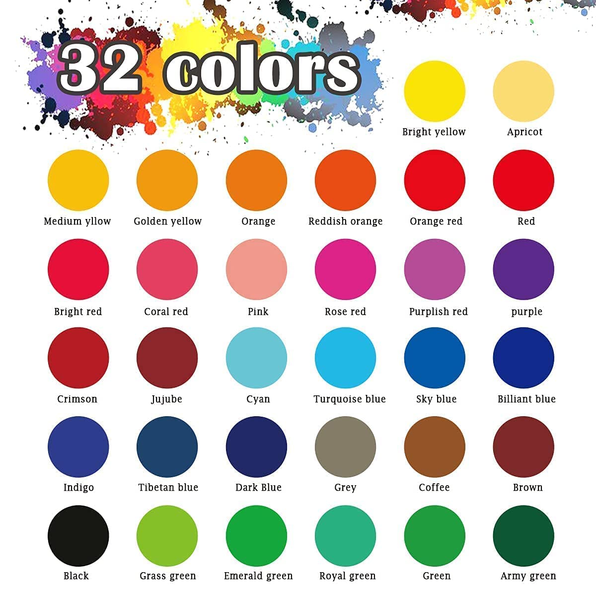Batik-Kit, 32 Farben zum Färben von Stoff und Kleidung, kreative Bastelspiele Tie Dye Kit, Aktivitäten für Kinder und Erwachsene
