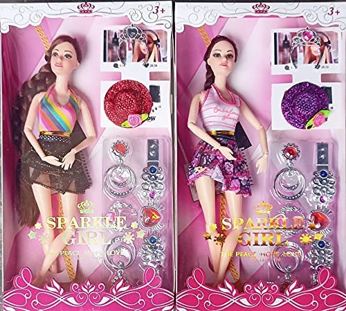 SHASHIKIRAN® Fashion Girls, Fashion Doll with Dresses Makeup and Cute Doll Accessories Style Wardrobe Doll Set for Girls (Sparkle Doll 2) (B0BYVZTN7W) Amazon Price History, Amazon Price Tracker
