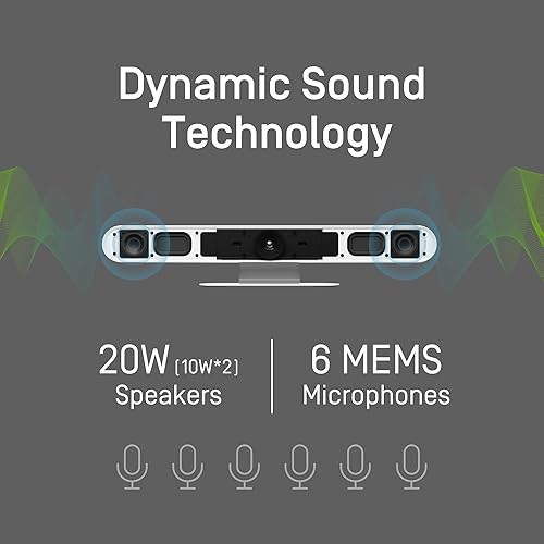 Miniatura 4 de IPEVO VC-B4K UHD 4K Sistema de cámara de videoconferencias y audio, barra de video todo en uno, detección de voz y encuadre automático, 6 altavoces