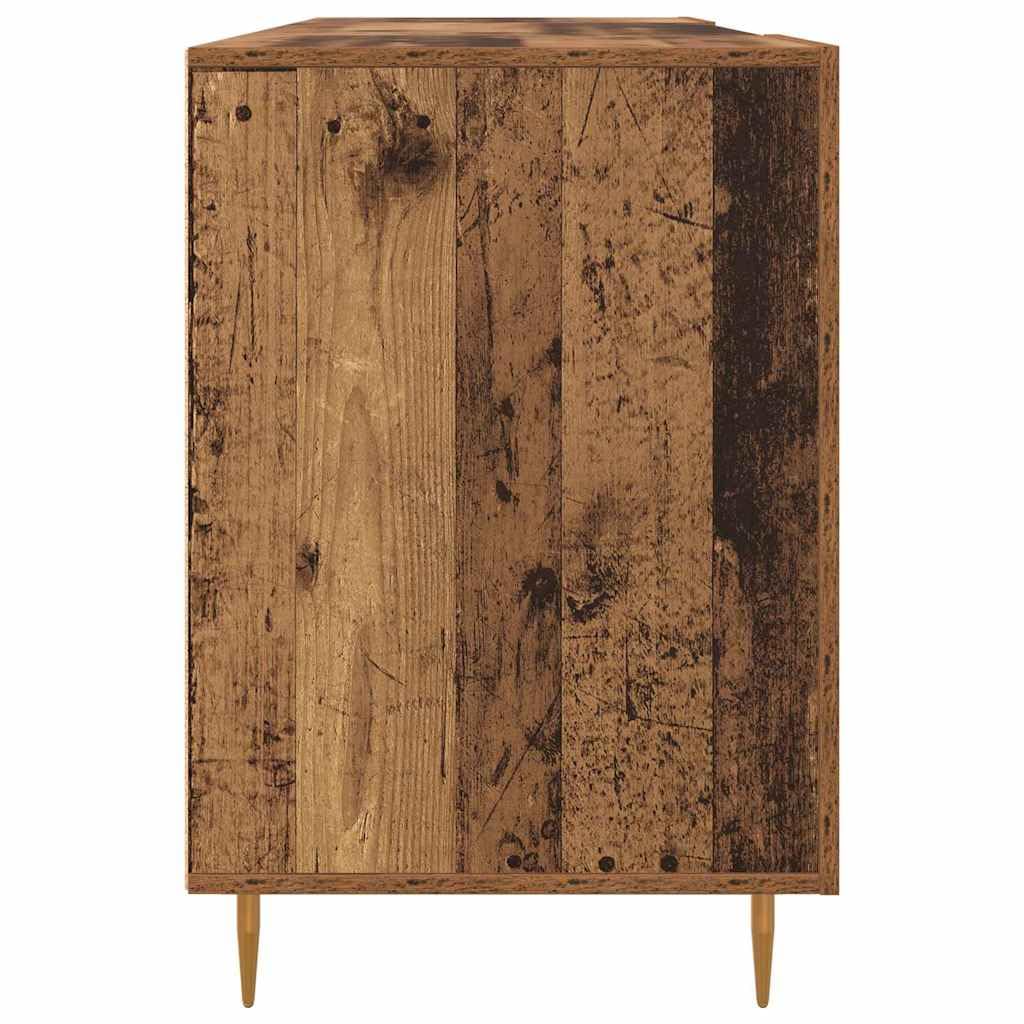 Scrivania con mensola, effetto legno antico, 140 x 50 x 75 cm, materiale in legno, moderno tavolo da ufficio con spazio per casa e ufficio