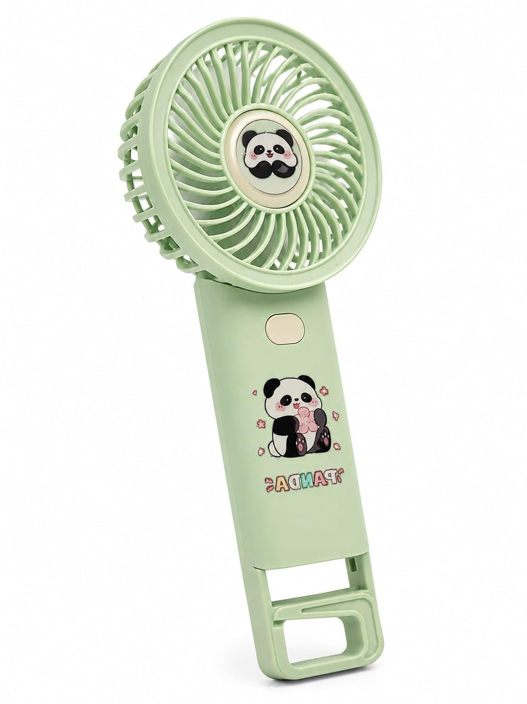 Panda Mini Portable Rechargeable Handheld Fan with Stand, USB Charging, 3 Speed Personal Cooling Fan, Foldable Desk Fan for Travel, Office, Home, Kids & Outdoor (Green-image-18